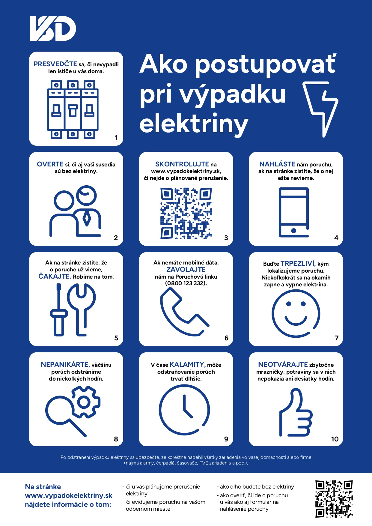 VSD postup pri výpadku elektriny