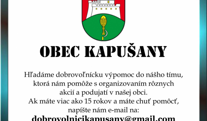 Fotka - Dobrovoľníci Kapušany